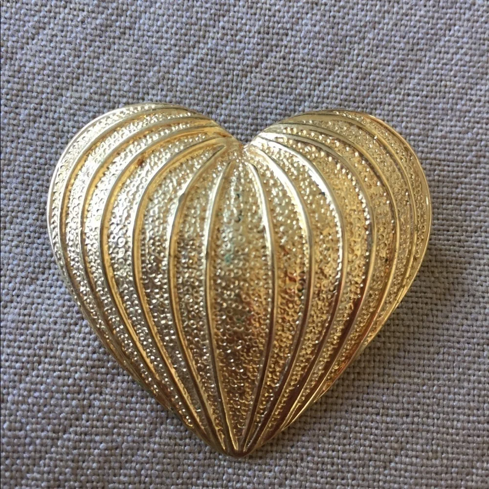 Vintage Large Goldtone Heart Signed Park Lane